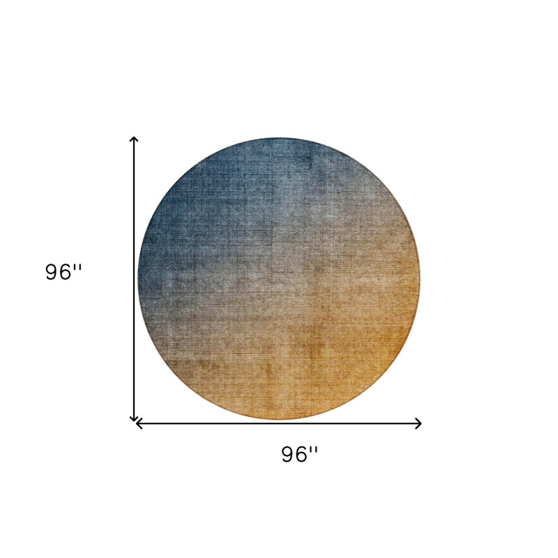 Tapis d'intérieur rond lavable ombre doré 8 pi HomeRoots