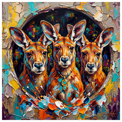 «Three Kangaroos», toile tendue de plusieurs tailles