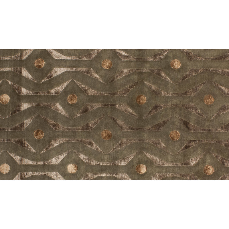 Geometric Area Rug in Brown/Ivory/Gray, Rectangle 8' x 10'