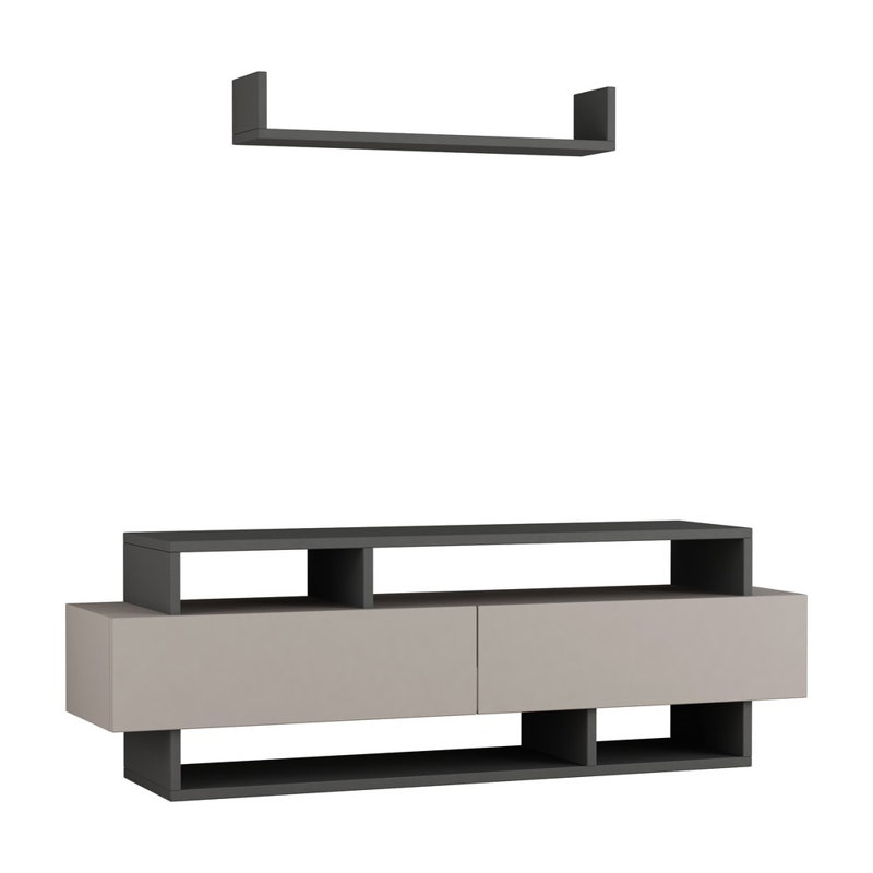 Shauna TV Stand for TVs up to 48", Light Moca/Anthracite