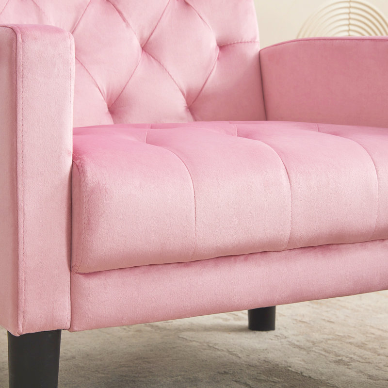Amista Upholstered Armchair, Pink Velvet