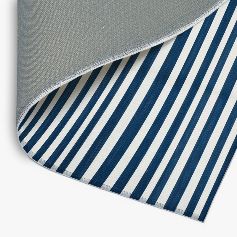 HorizontalStripes Blue Indoor and Outdoor Area Rug, Rectangle 4' x 6'