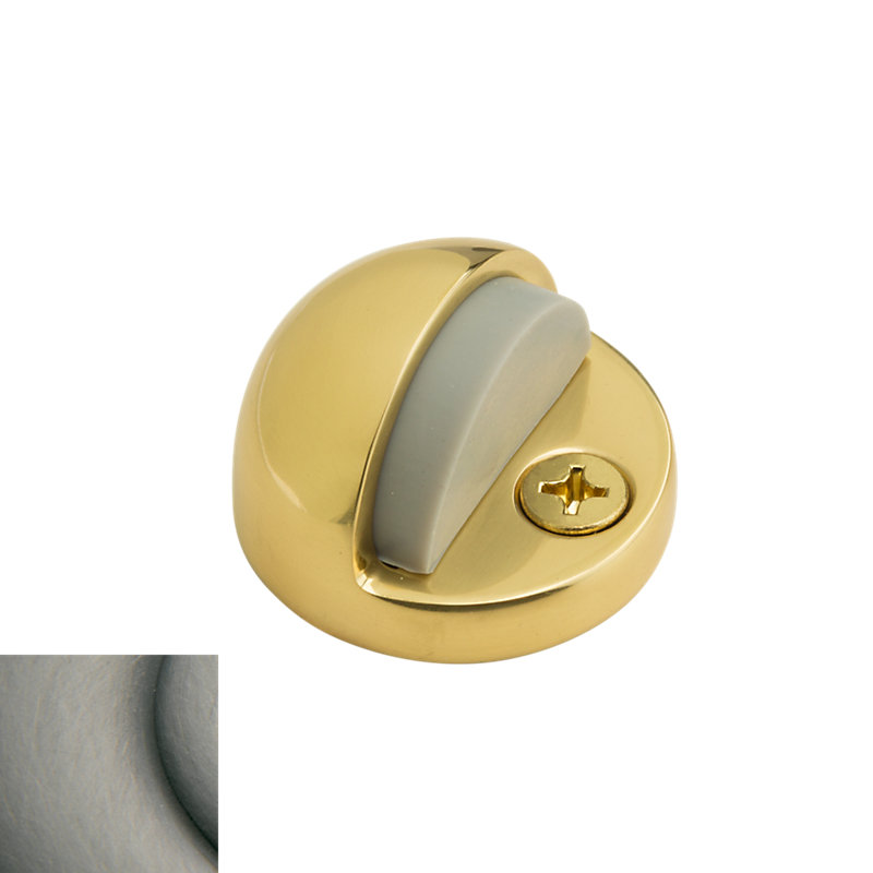 Dome Bumper Floor Mount Stop, Bright Brass, 1.23" H x 1.97" W x 1.91" D