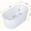 Baignoire autoportante en acrylique, 59 po, trempage profond avec base antidérapante, certifié CUPC, drain chromé, baignoire de salle de bain moderne, blanc