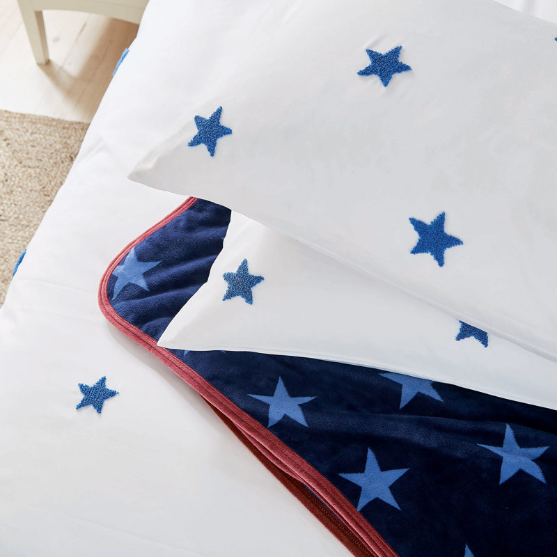 Tufted Star Duvet Cover Set, King Duvet Cover + 2 Standard Pillowcases, White