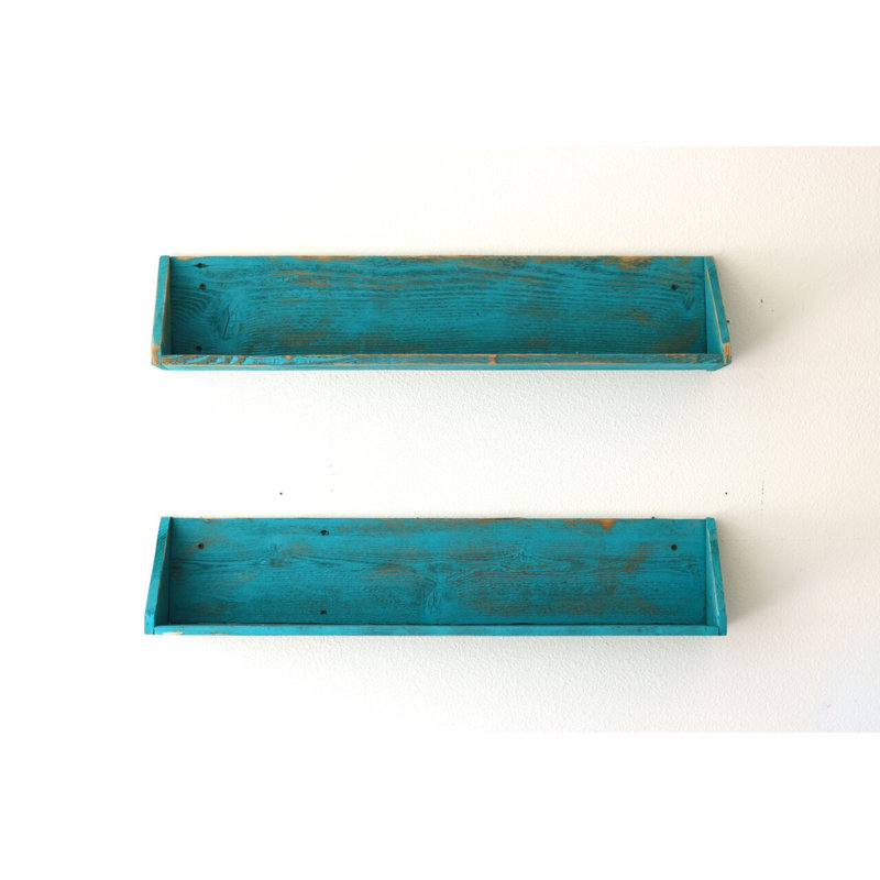 Ensemble de 2 tablettes murales Martinsdale, Turquoise