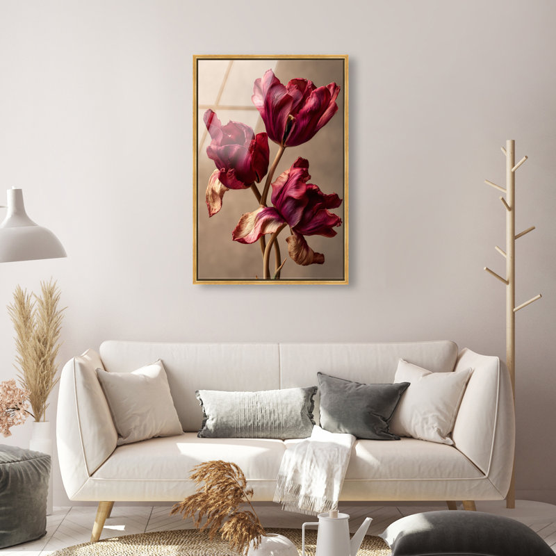 Dark Silk Remains Print, 25"H x 17"W, Gold Floater Frame