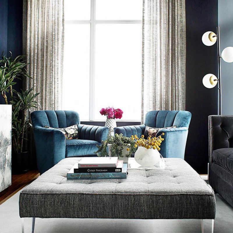 Paris Swivel Channel Back Chair, Hampton, Nomad Slate Crypton® Chenille