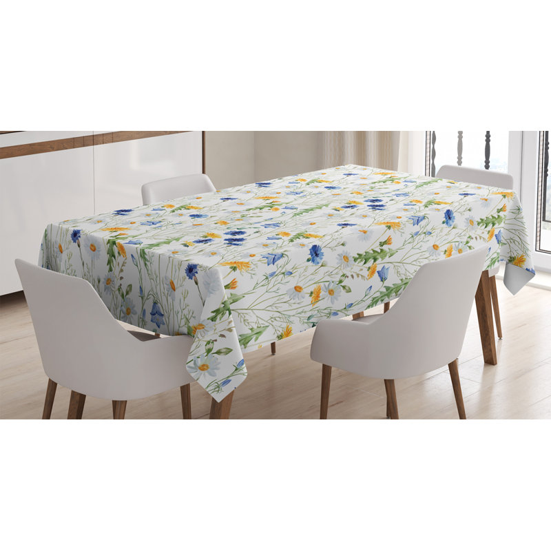 Poppies and Daisies Tablecloth, 90" L x 60" W