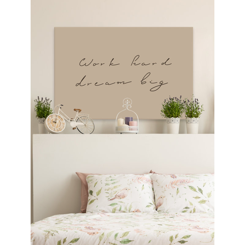 «Work And Dream Big», reproduction sur toile tendue, H 40 po x l 60 po x P 1,5 po