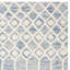 Tapis bleu / ivoire en laine tissé à plat à la main Jeannine-33678592