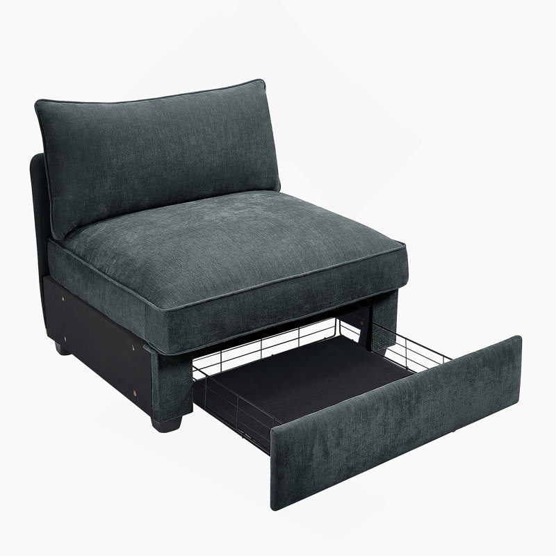 Canapé sans accoudoirs en velours gris