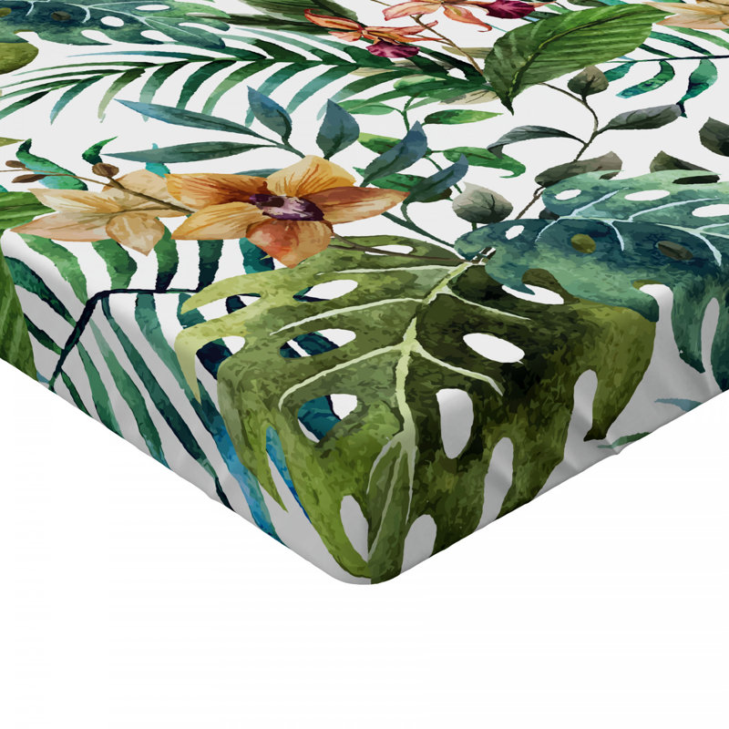 Microfiber Floral Fitted Sheet, Full Fitted Sheet