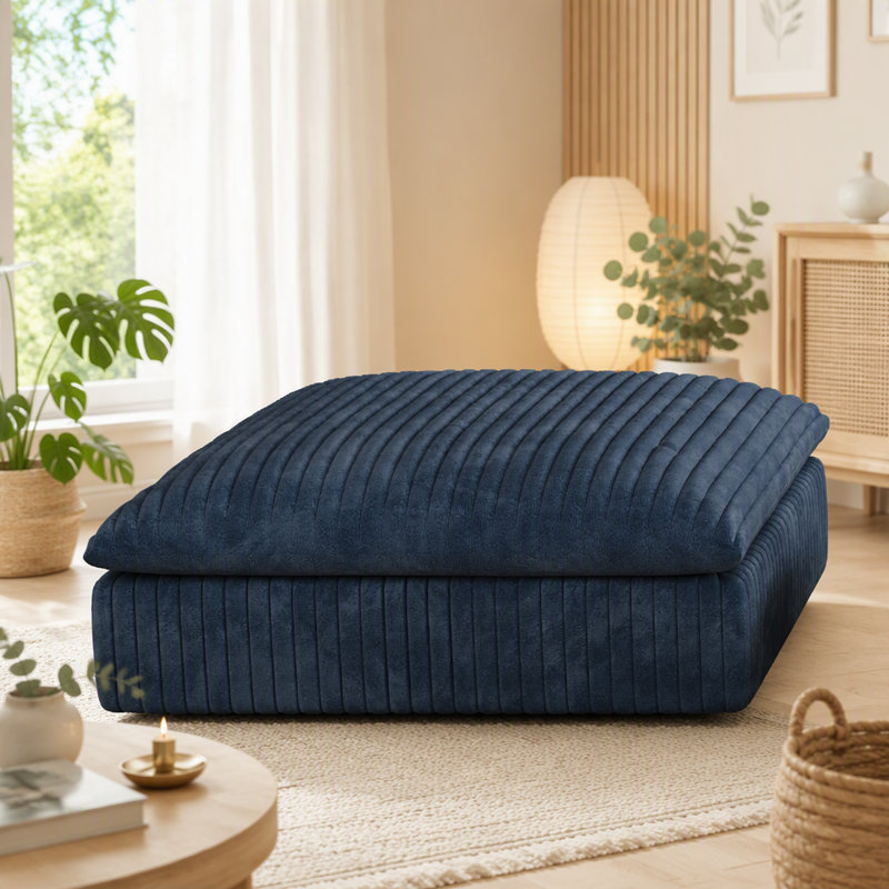 1 siège du milieu + 1 repose-pieds - BLEU, Blue Fabric