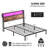 Hugo Modern Platform Bed Frame with 2-Tier Wood Storage Headboard LED Lights and Charging Station-232753174-248907154