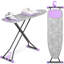 Adjustable Ironing Board with Silicone Iron Rest, Foldable Ironing Board with Heat-Resistant Cover and Wall Mount Hanger-131180281