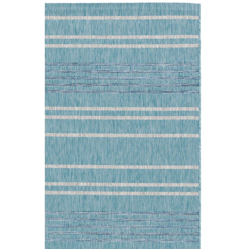 Tapis d'intérieur / extérieur à rayures Aalia Performance, Rectangle 6 pi 7 po x 9 pi 6 po