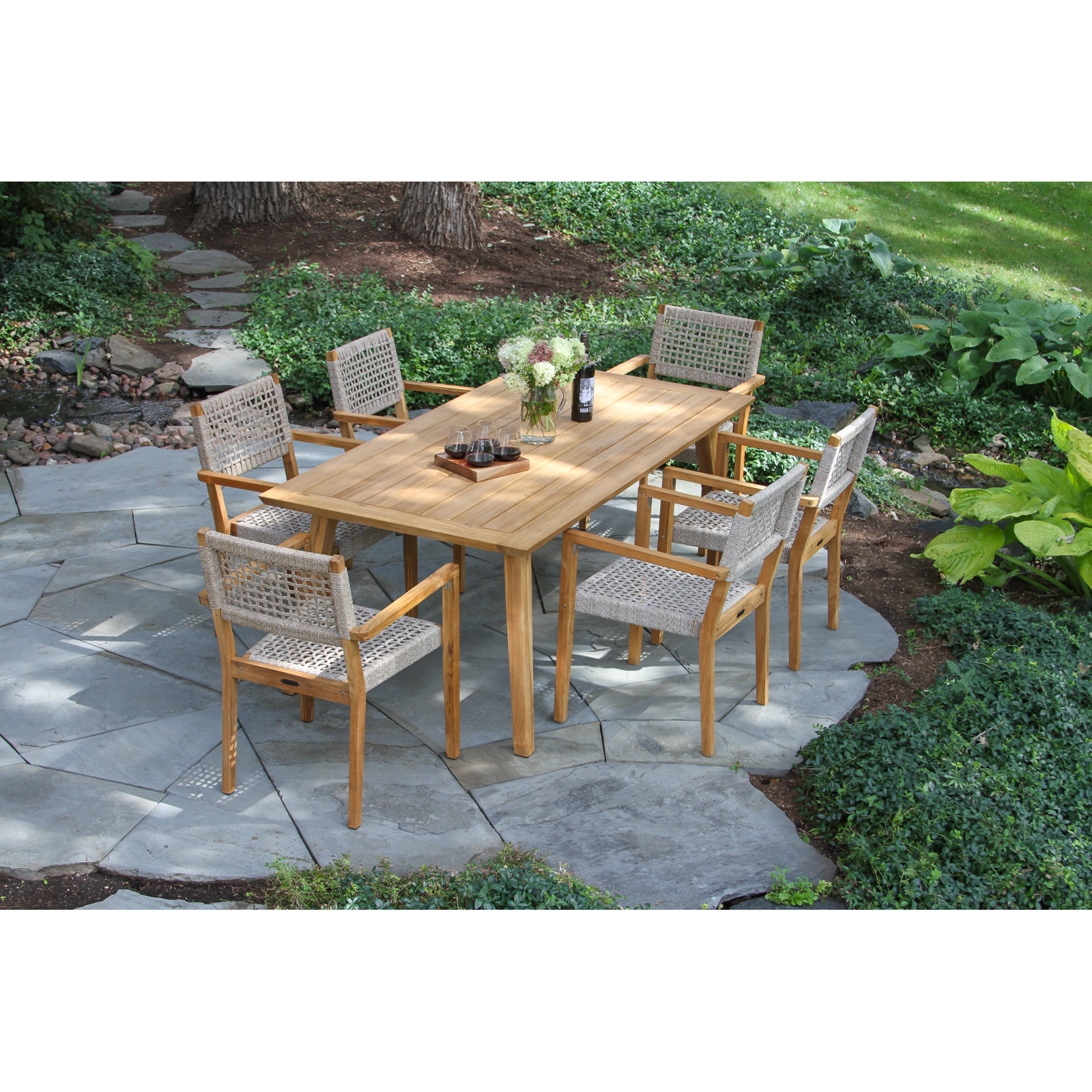 Aniston 79" Teak Patio Dining Table