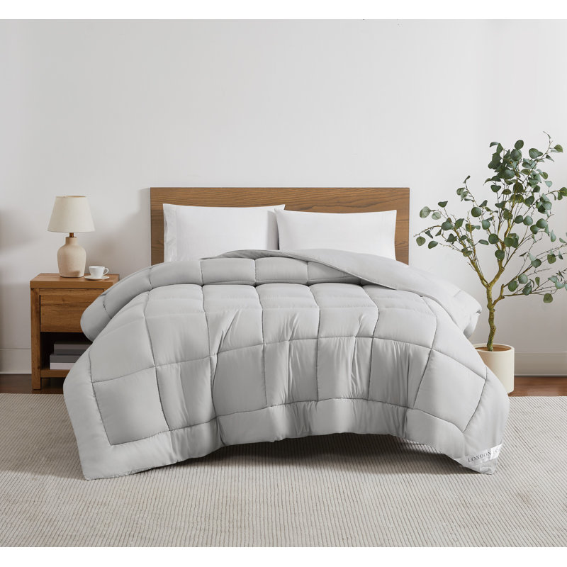 Édredon en duvet synthétique London, Gris, Grand lit