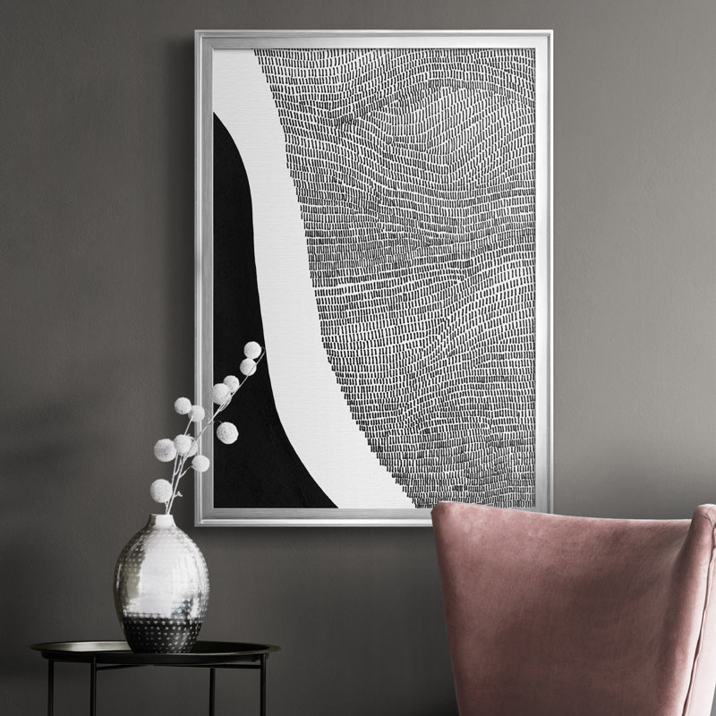 «Black and White Abstract I», reproduction de cadre photo sur toile, Argent, H 24,5 po x l 18,5 po x P 1 po