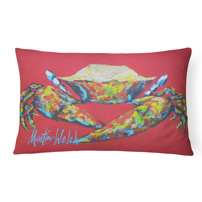 Coussin décoratif intérieur/extérieur pour aliments de mer crabe