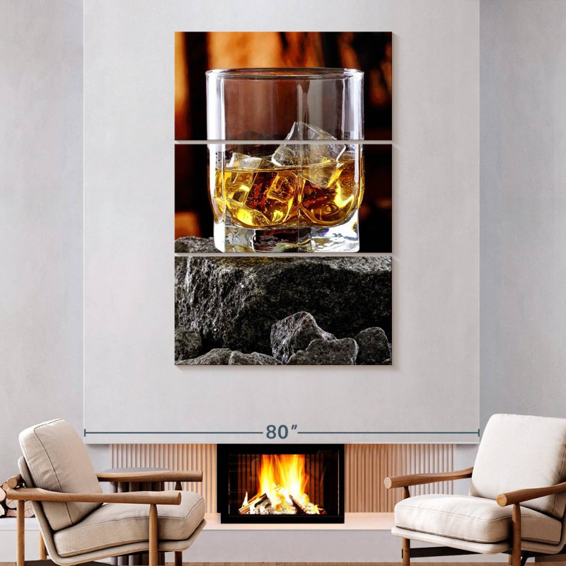 Whisky sur des rochers, H 74 po x l 48 po