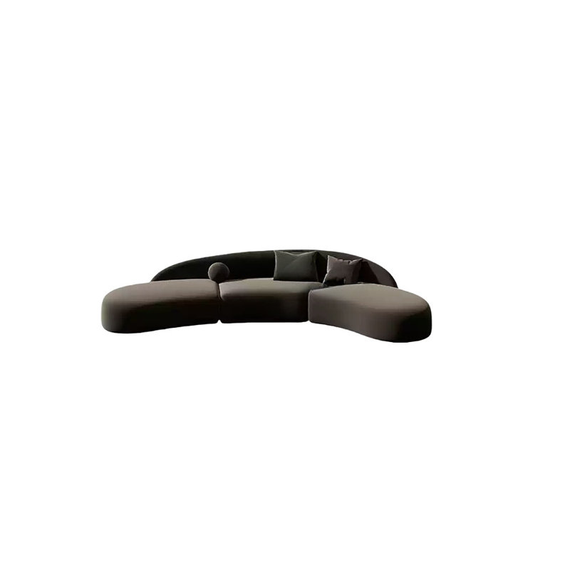 Canapé noir courbé, H 25,59 po x l 125,98 po x P 35,43 po, 5