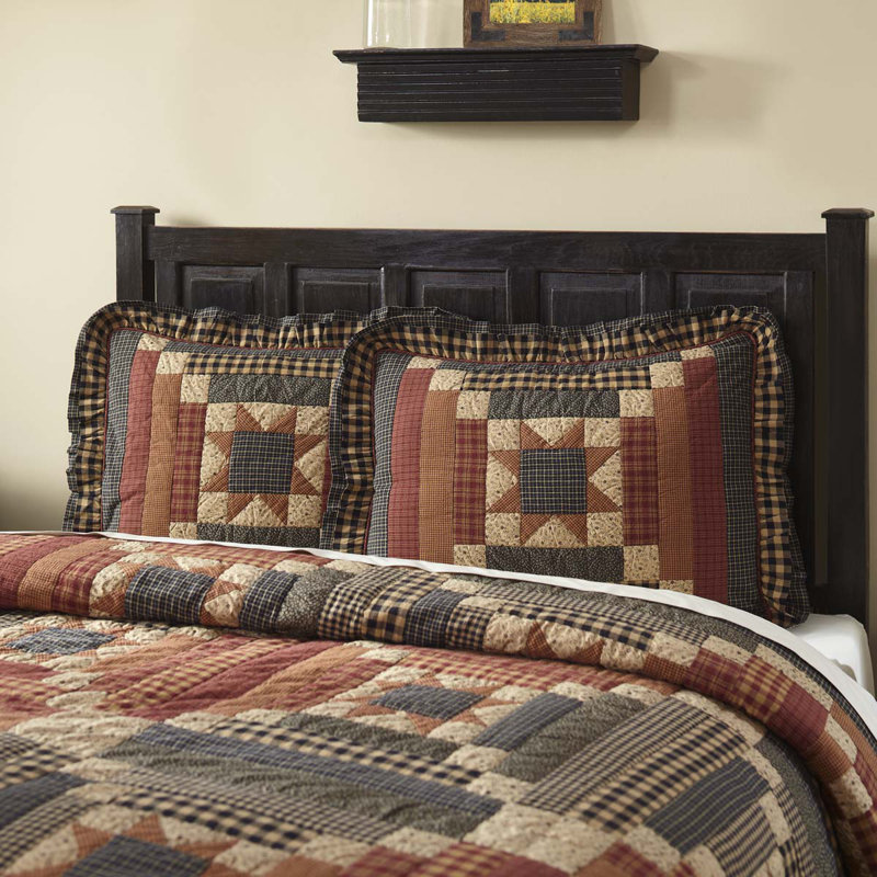 Maisie Patchwork Cotton Standard Sham with Ruffles