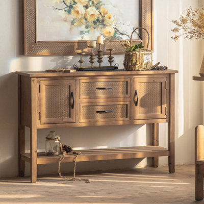48.03" Burlywood Corner Solid wood Console Table