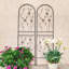 Ensemble de 2 treillis de jardin en métal 71 po x 19,7 po antirouille pour plantes grimpantes déco papillon-173890706