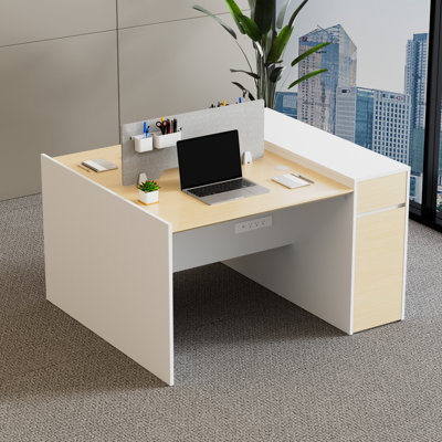 Okeysen Modular 2 Person Benching Workstation with Storage & Outlets