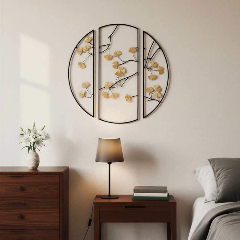 Metal Ginkgo Leaf Wall Art Set