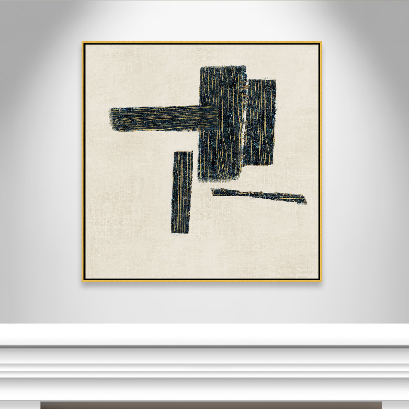 Stiched II Print by , 41.5" H x 41.5" W, Gold