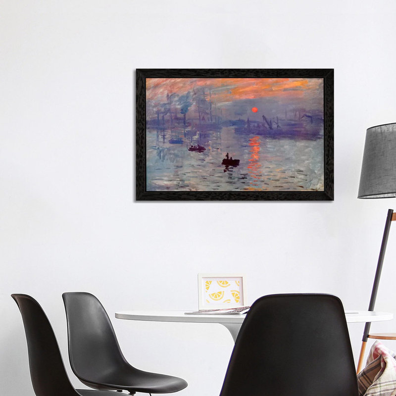 Sunrise Impression by Claude Monet - Painting on Canvas, Black Framed, 152.5 cm H x 101.5 cm W