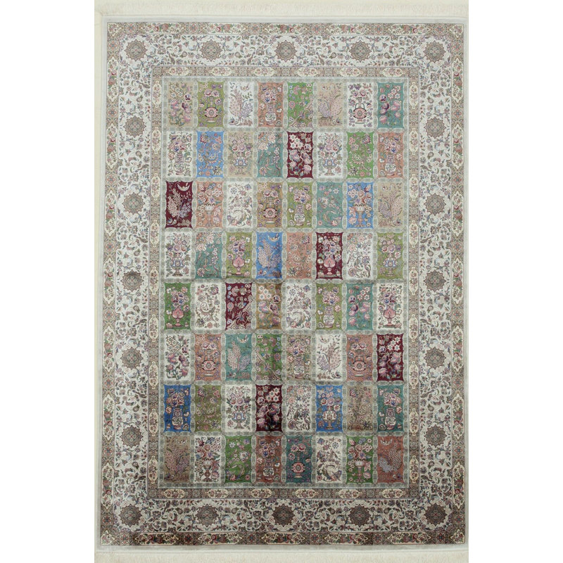 Tapis traditionnel touffeté à la main 6 pi 6 po x 9 pi 6 po Antep