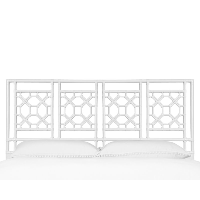 Lattice Back Platform Bed, King, White