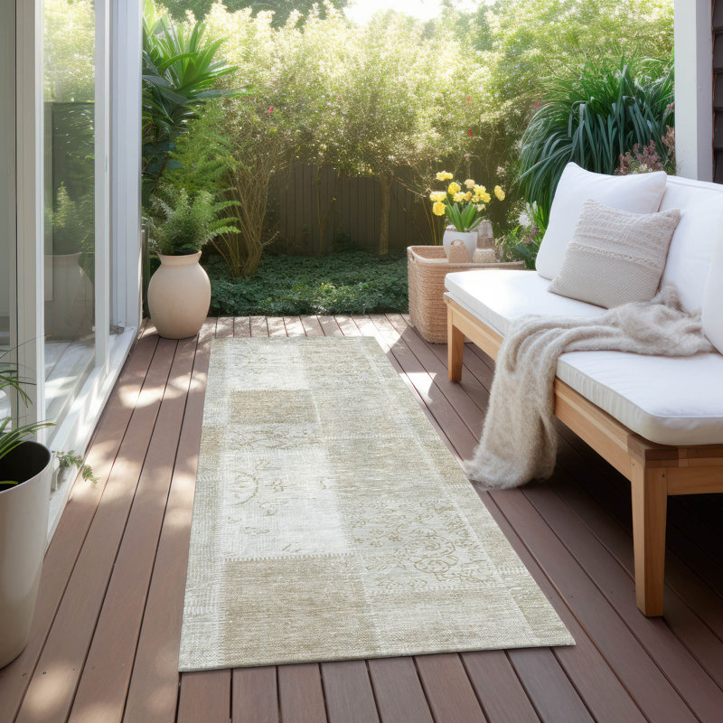 Patchwork Indoor / Outdoor Rug, Runner 2'3" x 7'6"