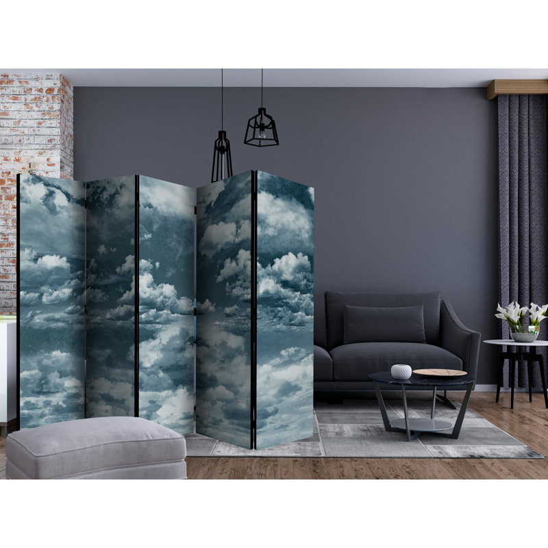 Hameda 225cm W x 172cm H 5 - Panel Solid Wood Folding Room Divider