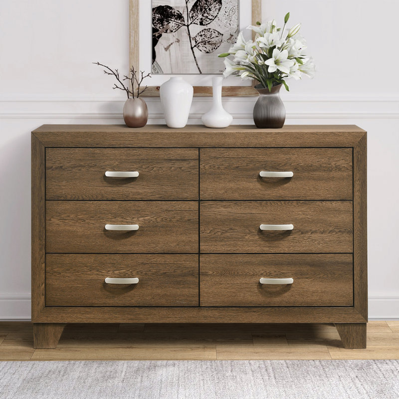 Lillie 59'' W 6 - Drawer Dresser, Oak