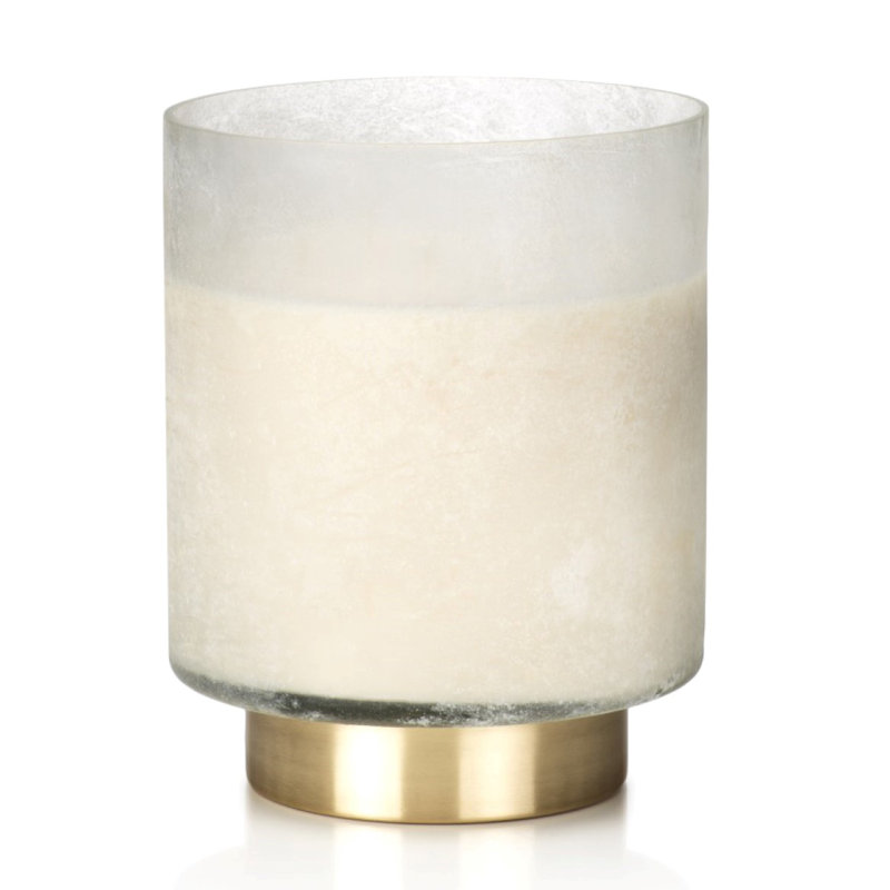 Honaker Tobacco Flower Scented Jar Candle with Glass Holder, White