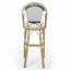 Tabouret de bar d'extérieur français en rotin de 29,5 po avec structure en aluminium et finition bambou (ensemble de 2)-457436342