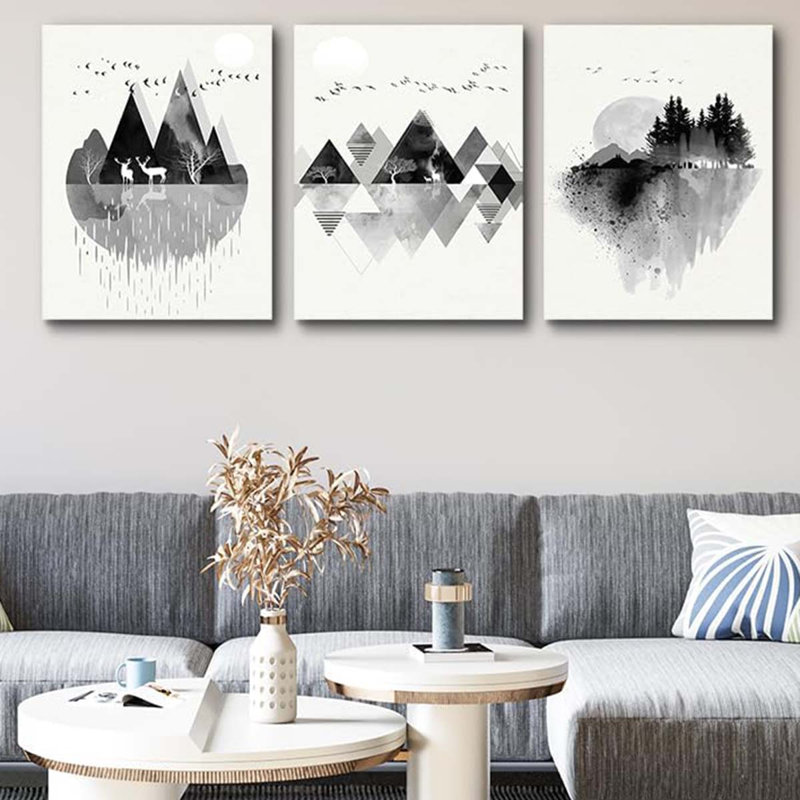 3 Piece Wrapped Canvas Print, 60 cm H x 40 cm W
