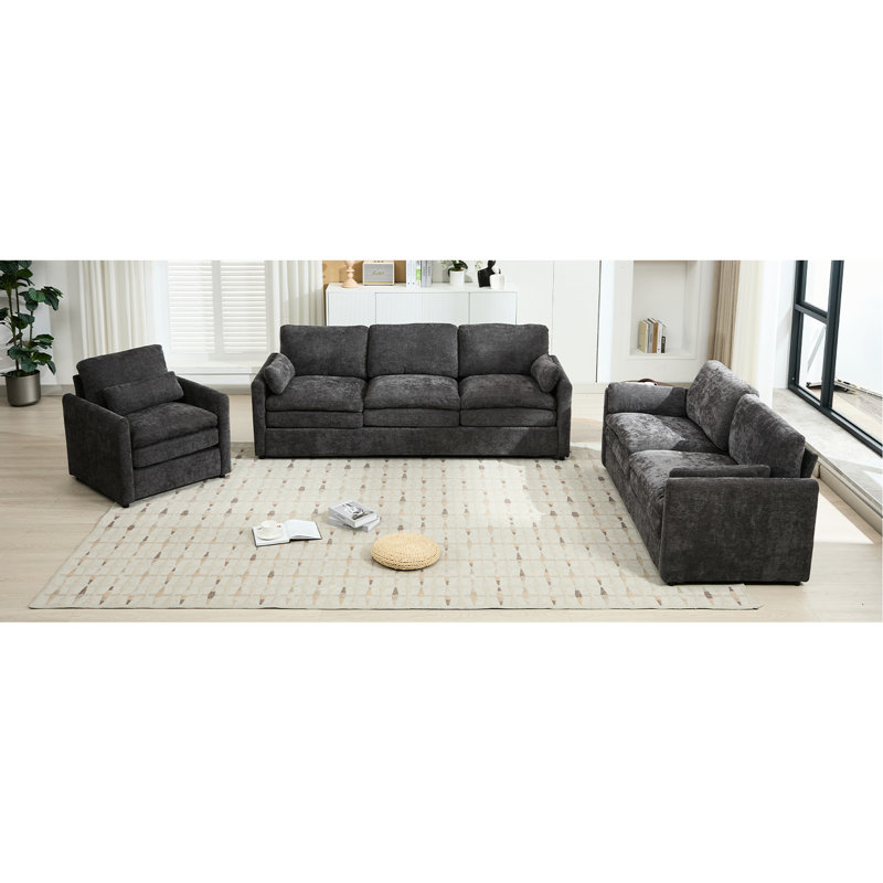 Gris confortable avec une fabrication à double coussin et un confort d'assise amélioré dans une conception à deux couches de sièges spacieux