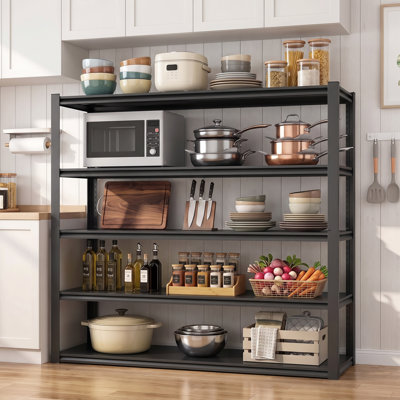 Heavy Duty Garage Shelving Unit, 5 Tier Adjustable Storage Shelves for Kitchen, Pantry, Basement