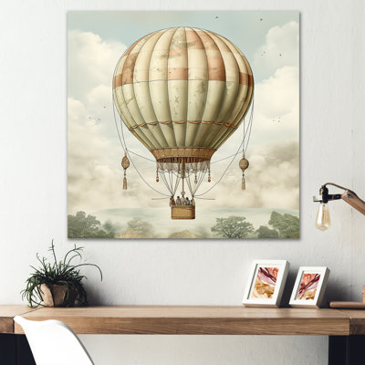 Impression sur toile Contemporary Balloon Voyage I - Montgolfière