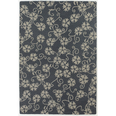 Medford Authentic Hand-Tufted Handmade Blue-Gray & Ivory Traditional Floral Wool Area Rug