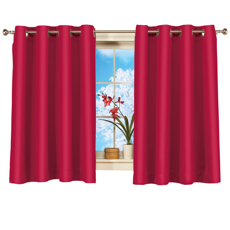 Rideau simple occultant à pattes Abdualeem, l 56 po x L 54 po, Rouge