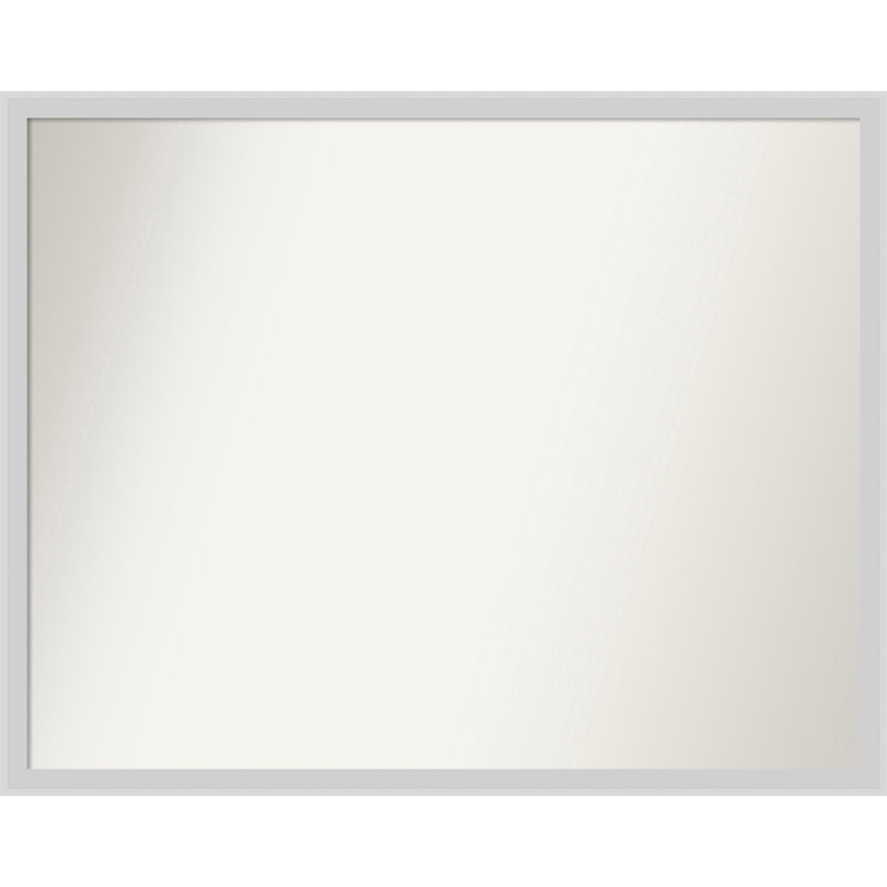 Incline Non-Beveled Wood Framed Wall Mirror, Silver, 23.5" x 29.5"