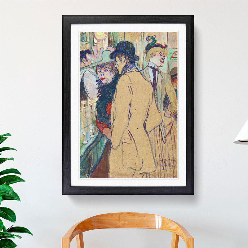 Alfred la Guigne by Henri de Toulouse-Lautrec - Picture Frame Painting, 48cm H x 36cm W x 2cm D, Black