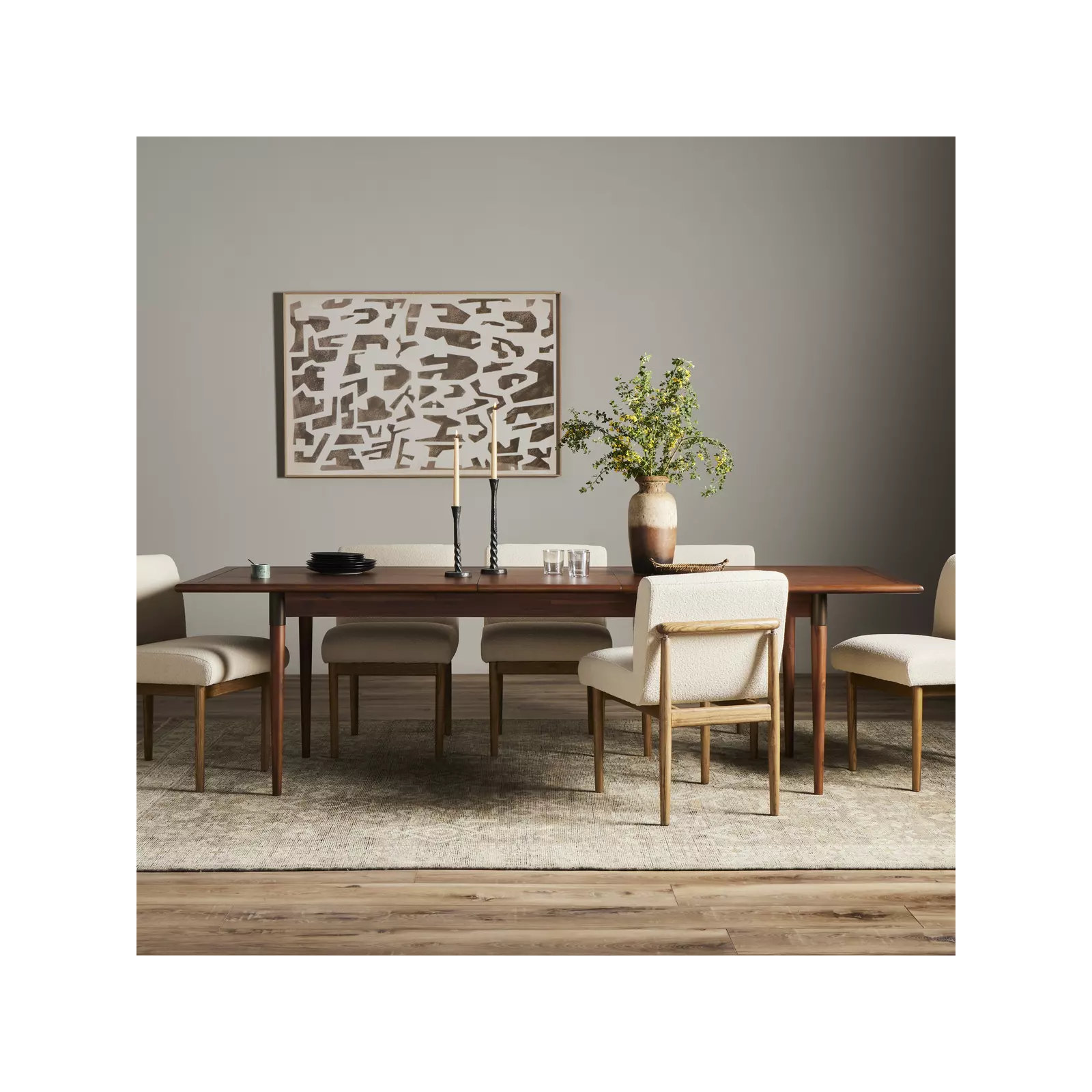 Yanely 84'' Extendable Dining Table, Walnut